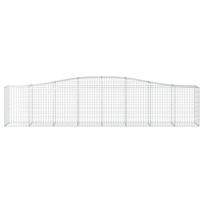 Schanskorven 5 st gewelfd 400x50x80/100 cm gegalvaniseerd ijzer 5 400 x 50 x 80/100 cm