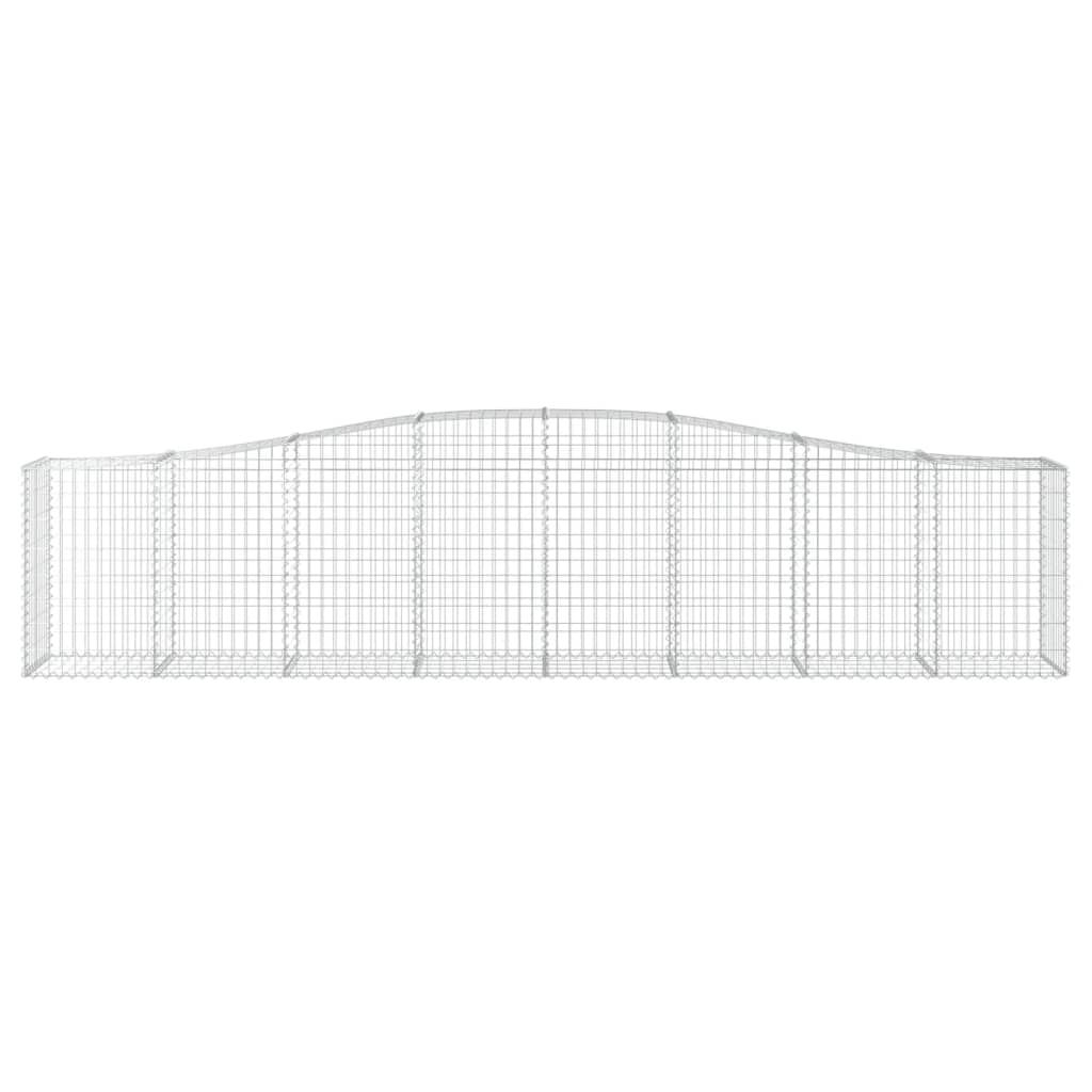 Schanskorven 6 st gewelfd 400x50x80/100 cm gegalvaniseerd ijzer 6 400 x 50 x 80/100 cm