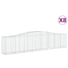 Schanskorven 8 st gewelfd 400x50x80/100 cm gegalvaniseerd ijzer 8 400 x 50 x 80/100 cm