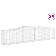 Schanskorven 9 st gewelfd 400x50x80/100 cm gegalvaniseerd ijzer 9 400 x 50 x 80/100 cm