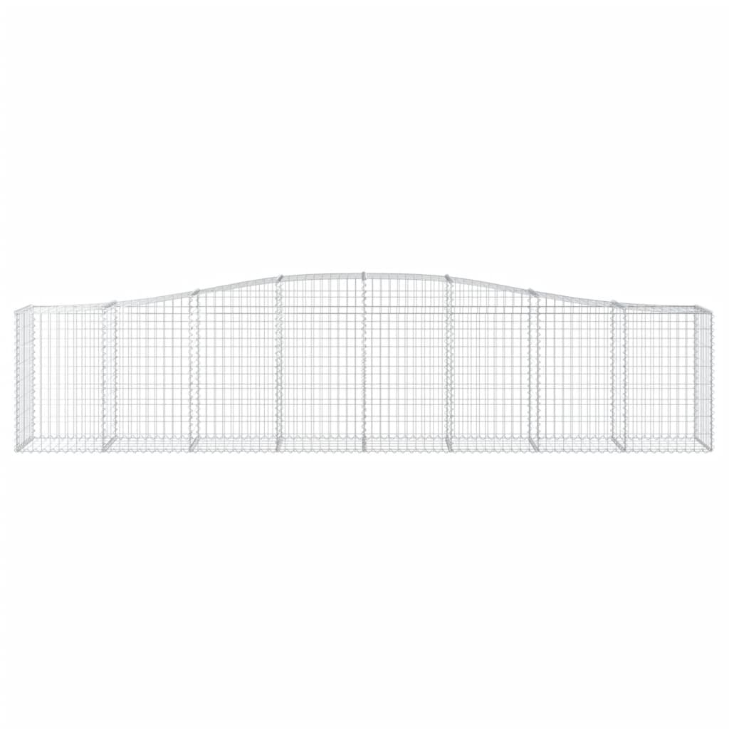 Schanskorven 9 st gewelfd 400x50x80/100 cm gegalvaniseerd ijzer 9 400 x 50 x 80/100 cm