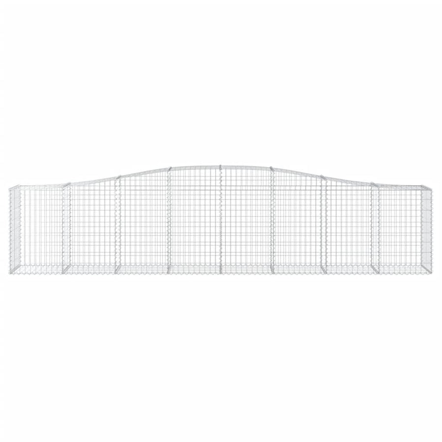 Schanskorven 9 st gewelfd 400x50x80/100 cm gegalvaniseerd ijzer 9 400 x 50 x 80/100 cm