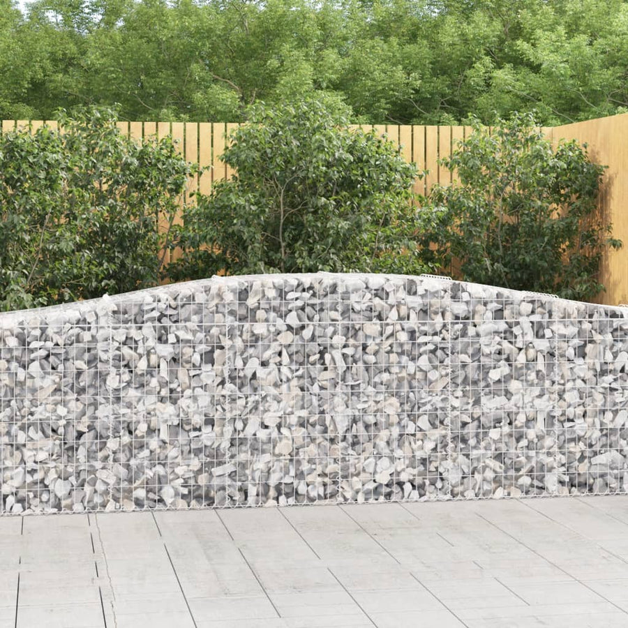 Schanskorven 9 st gewelfd 400x50x80/100 cm gegalvaniseerd ijzer 9 400 x 50 x 80/100 cm