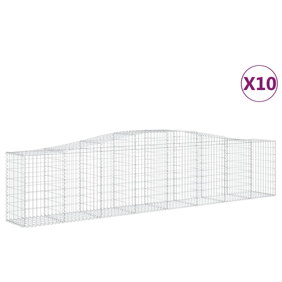 Schanskorven 10 st gewelfd 400x50x80/100 cm ijzer 10 400 x 50 x 80/100 cm