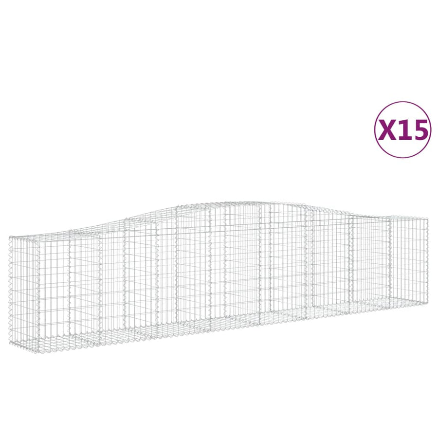 Schanskorven 15 st gewelfd 400x50x80/100 cm ijzer 15 400 x 50 x 80/100 cm