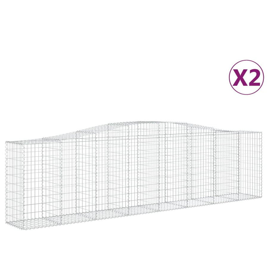 Schanskorven 2 st gewelfd 400x50x100/120 cm ijzer 2 400 x 50 x 100/120 cm