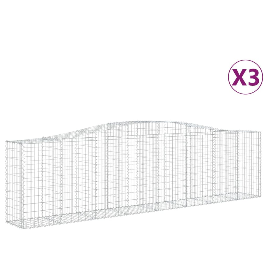 Schanskorven 3 st gewelfd 400x50x100/120 cm ijzer 3 400 x 50 x 100/120 cm
