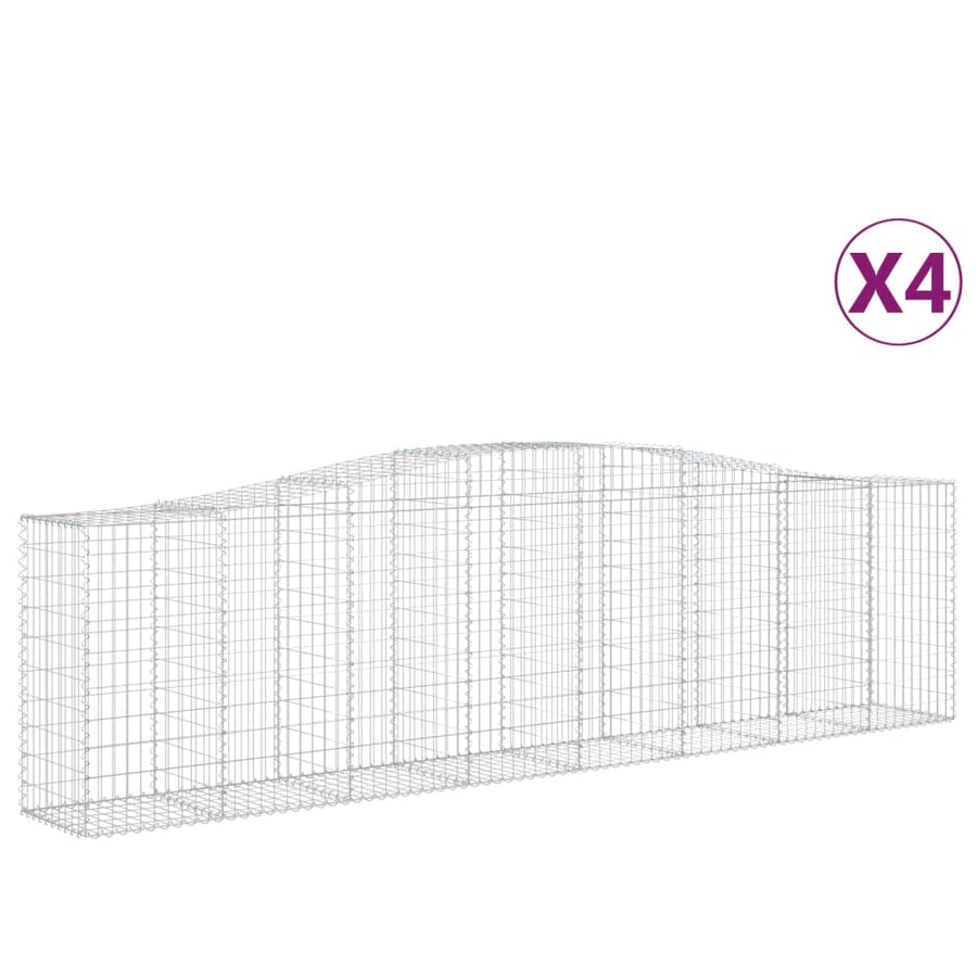 Schanskorven 4 st gewelfd 400x50x100/120 cm ijzer 4 400 x 50 x 100/120 cm