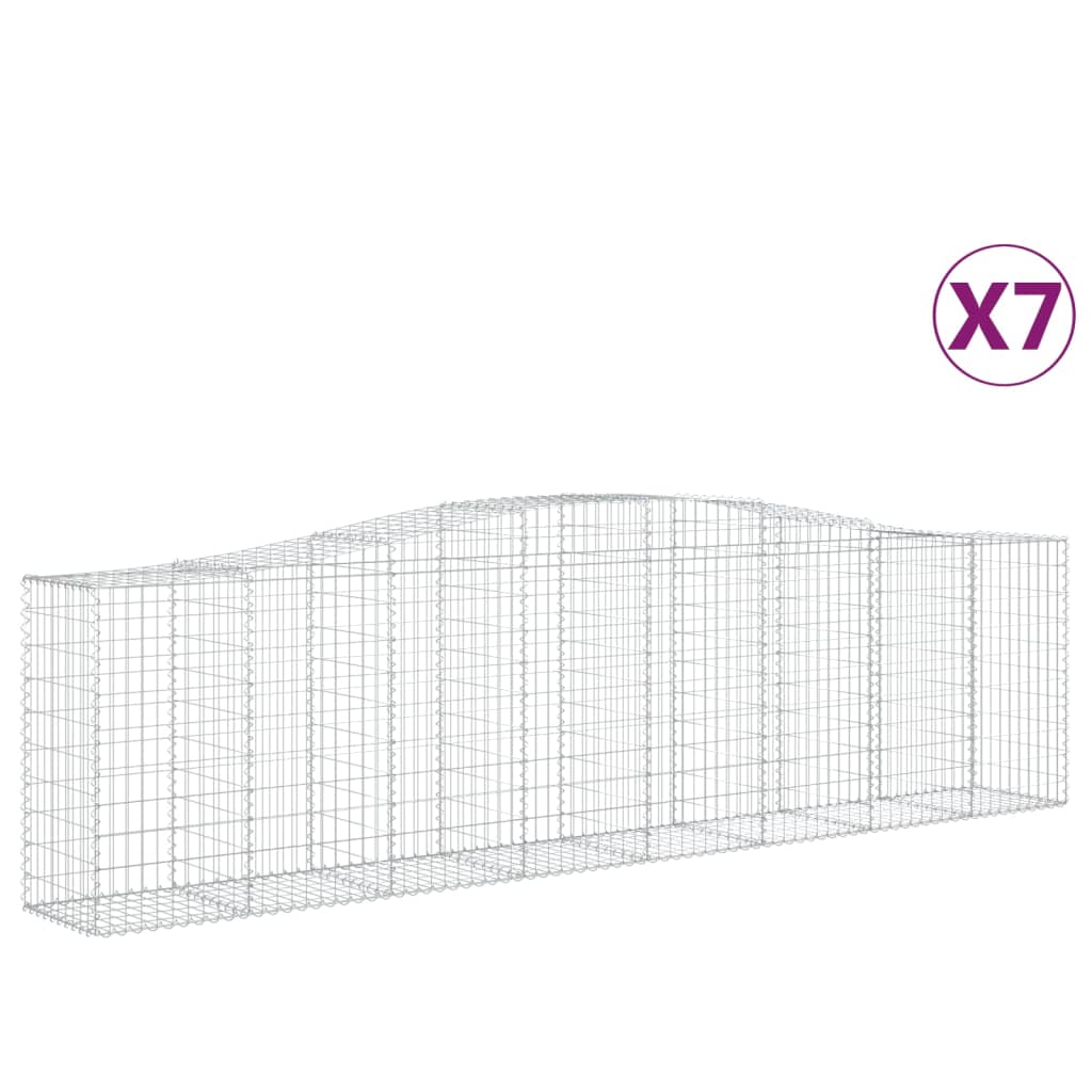 Schanskorven 7 st gewelfd 400x50x100/120 cm ijzer 7 400 x 50 x 100/120 cm
