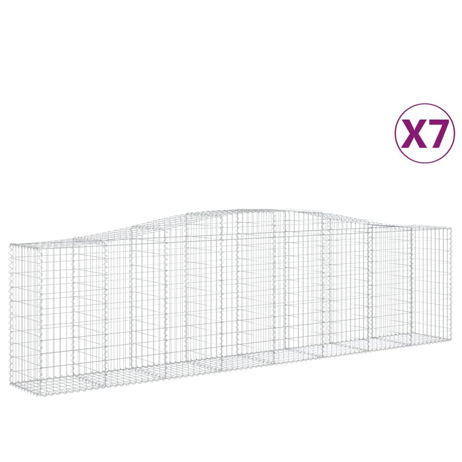 Schanskorven 7 st gewelfd 400x50x100/120 cm ijzer 7 400 x 50 x 100/120 cm