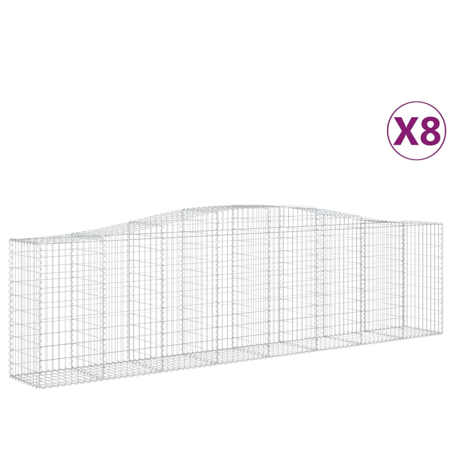 Schanskorven 8 st gewelfd 400x50x100/120 cm ijzer 8 400 x 50 x 100/120 cm