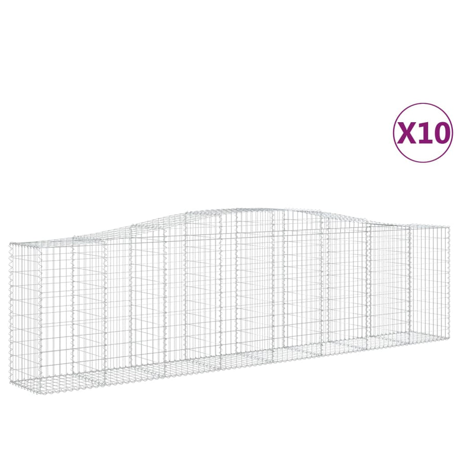 Schanskorven 10 st gewelfd 400x50x100/120 cm ijzer 10 400 x 50 x 100/120 cm