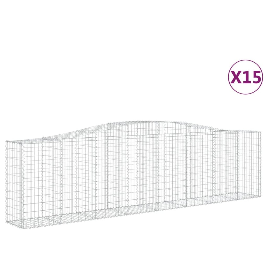 Schanskorven 15 st gewelfd 400x50x100/120 cm ijzer 15 400 x 50 x 100/120 cm