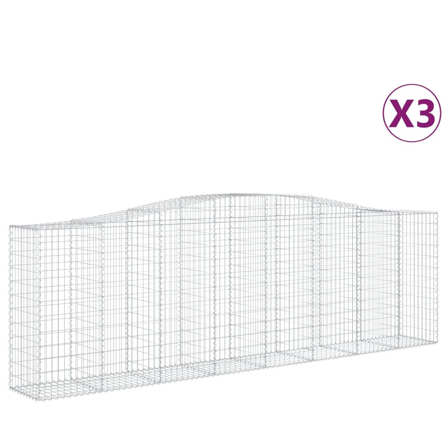 Schanskorven 3 st gewelfd 400x50x120/140 cm ijzer 3 400 x 50 x 120/140 cm