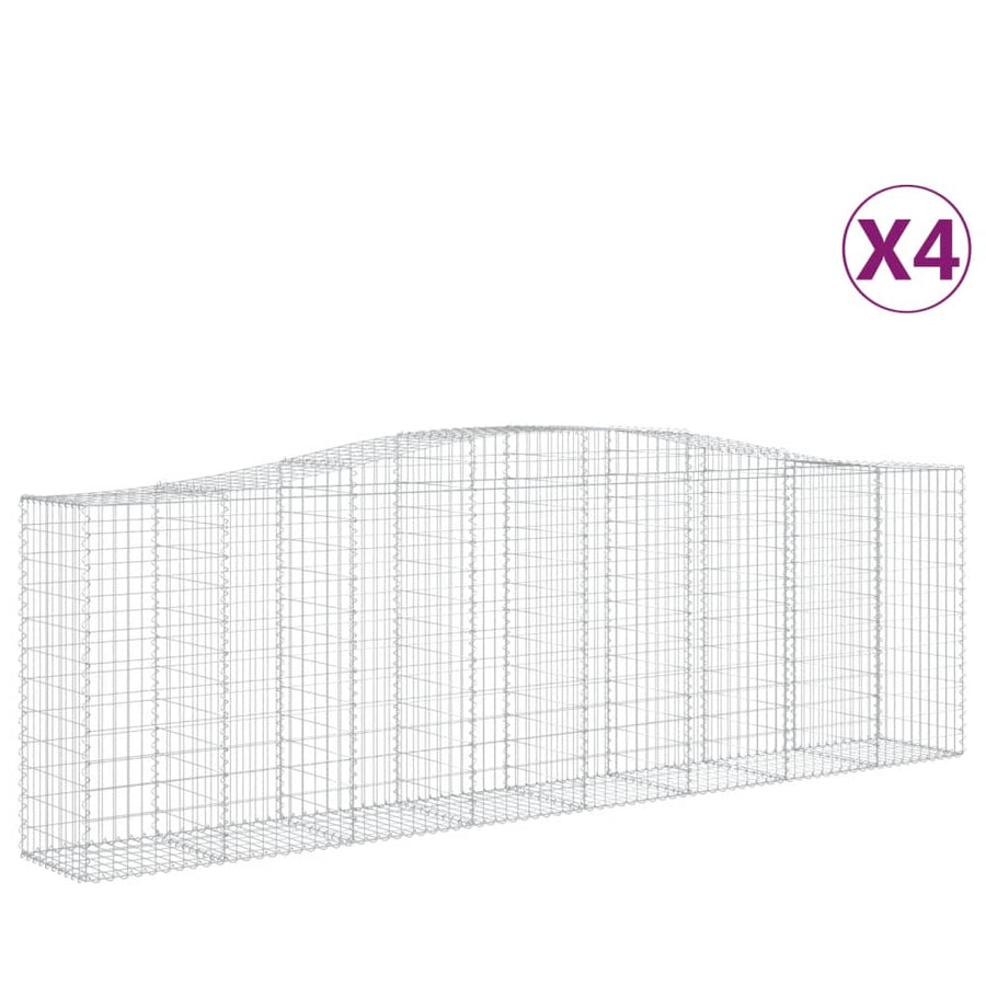 Schanskorven 4 st gewelfd 400x50x120/140 cm ijzer 4 400 x 50 x 120/140 cm
