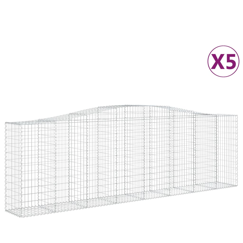 Schanskorven 5 st gewelfd 400x50x120/140 cm ijzer 5 400 x 50 x 120/140 cm
