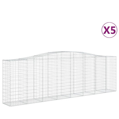 Schanskorven 5 st gewelfd 400x50x120/140 cm ijzer 5 400 x 50 x 120/140 cm