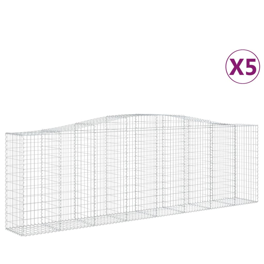Schanskorven 5 st gewelfd 400x50x120/140 cm ijzer 5 400 x 50 x 120/140 cm