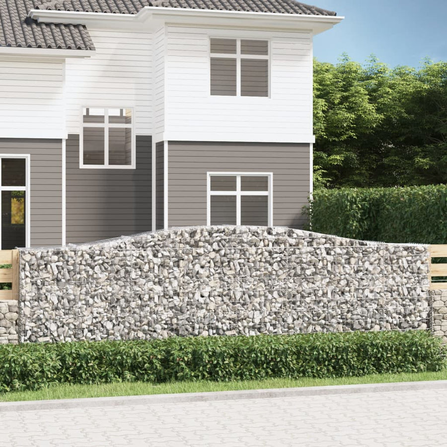 Schanskorven 5 st gewelfd 400x50x120/140 cm ijzer 5 400 x 50 x 120/140 cm