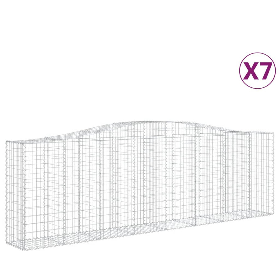 Schanskorven 7 st gewelfd 400x50x120/140 cm ijzer 7 400 x 50 x 120/140 cm