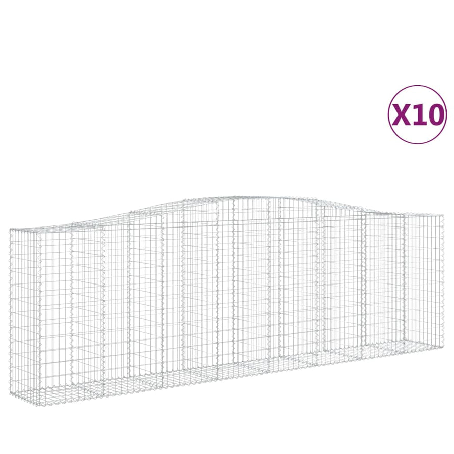 Schanskorven 10 st gewelfd 400x50x120/140 cm ijzer 10 400 x 50 x 120/140 cm