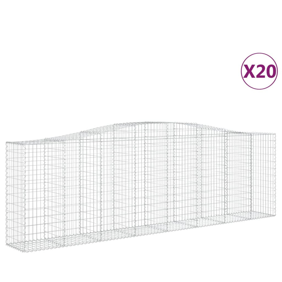 Schanskorven 20 st gewelfd 400x50x120/140 cm ijzer 20 400 x 50 x 120/140 cm