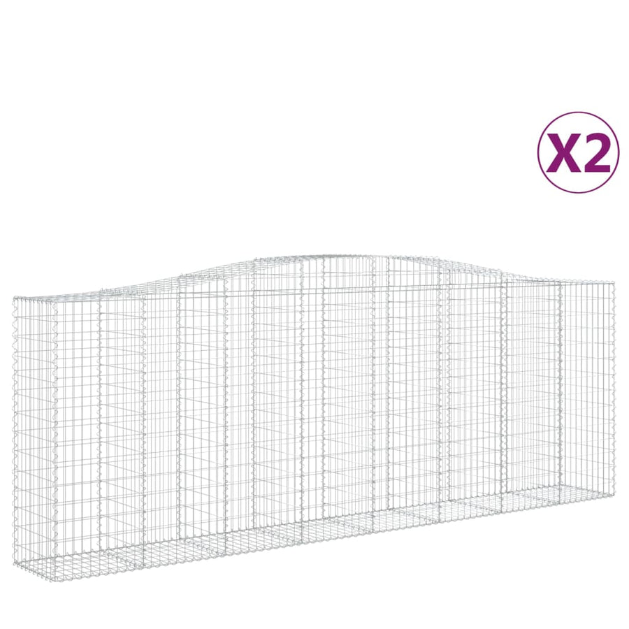 Schanskorven 2 st gewelfd 400x50x140/160 cm ijzer 2 400 x 50 x 140/160 cm