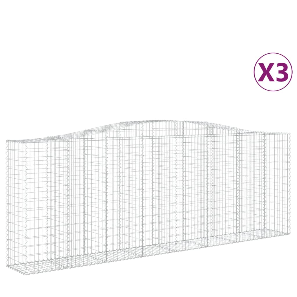 Schanskorven 3 st gewelfd 400x50x140/160 cm ijzer 3 400 x 50 x 140/160 cm