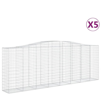 Schanskorven 5 st gewelfd 400x50x140/160 cm ijzer 5 400 x 50 x 140/160 cm