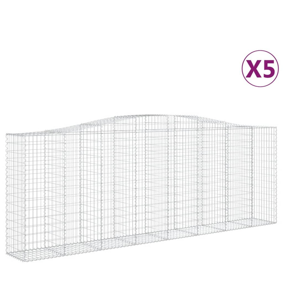 Schanskorven 5 st gewelfd 400x50x140/160 cm ijzer 5 400 x 50 x 140/160 cm