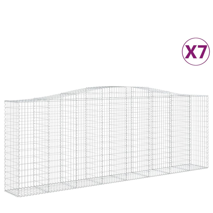 Schanskorven 7 st gewelfd 400x50x140/160 cm ijzer 7 400 x 50 x 140/160 cm