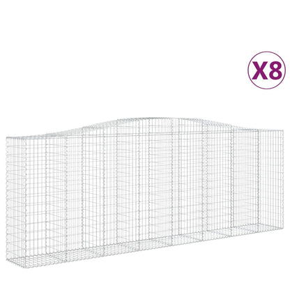 Schanskorven 8 st gewelfd 400x50x140/160 cm ijzer 8 400 x 50 x 140/160 cm