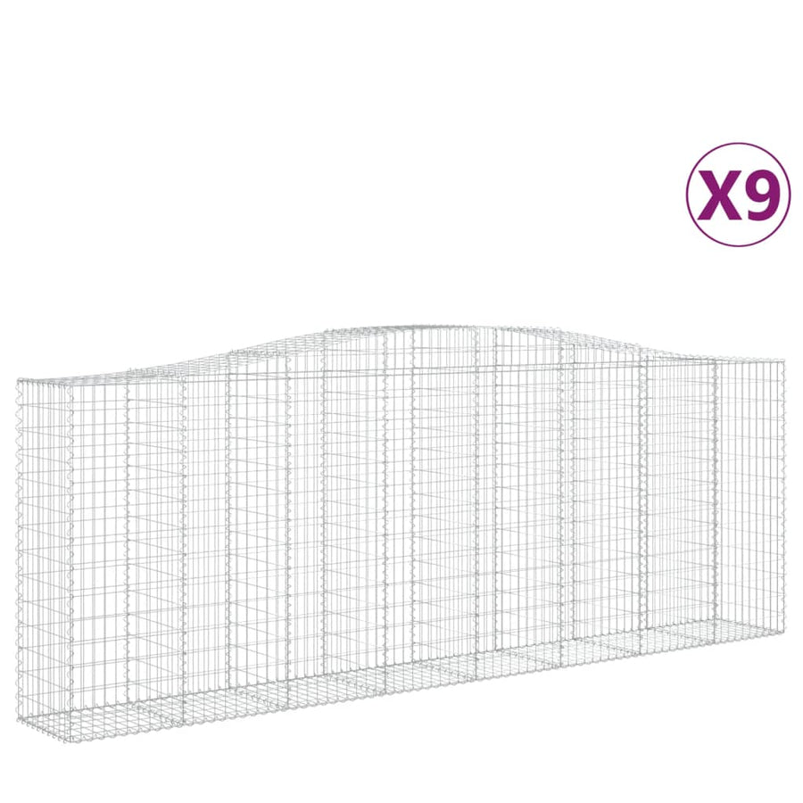Schanskorven 9 st gewelfd 400x50x140/160 cm ijzer 9 400 x 50 x 140/160 cm