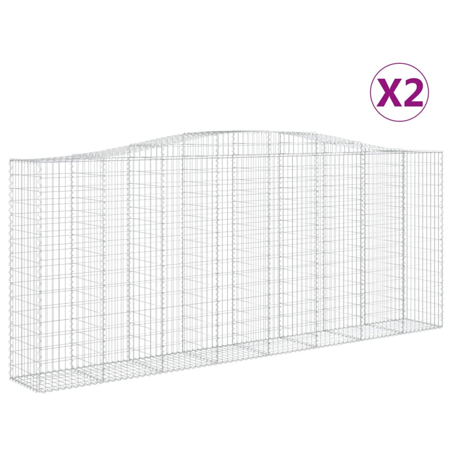 Schanskorven 2 st gewelfd 400x50x160/180 cm ijzer 2 400 x 50 x 160/180 cm