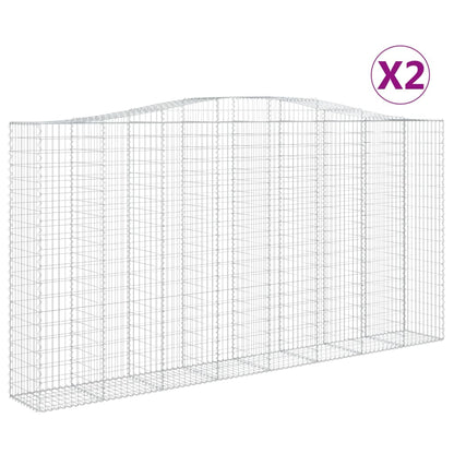 Schanskorven 2 st gewelfd 400x50x200/220 cm ijzer 2 400 x 50 x 200/220 cm