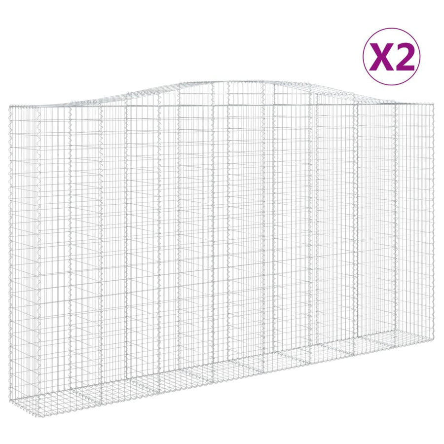 Schanskorven 2 st gewelfd 400x50x220/240 cm ijzer 2 400 x 50 x 220/240 cm