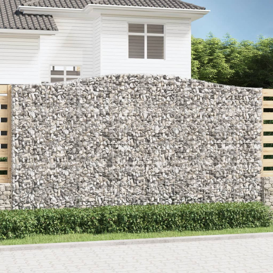 Schanskorven 2 st gewelfd 400x50x220/240 cm ijzer 2 400 x 50 x 220/240 cm