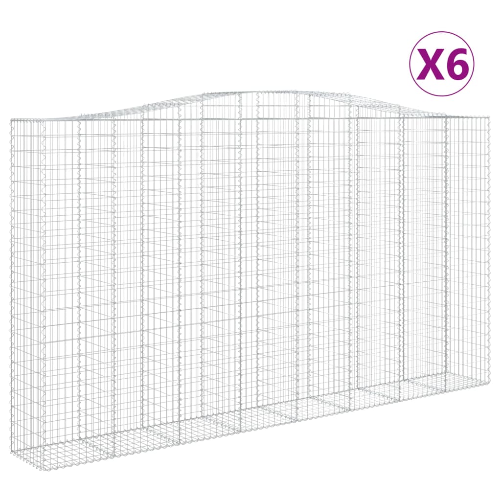 Schanskorven 6 st gewelfd 400x50x220/240 cm ijzer 6 400 x 50 x 220/240 cm