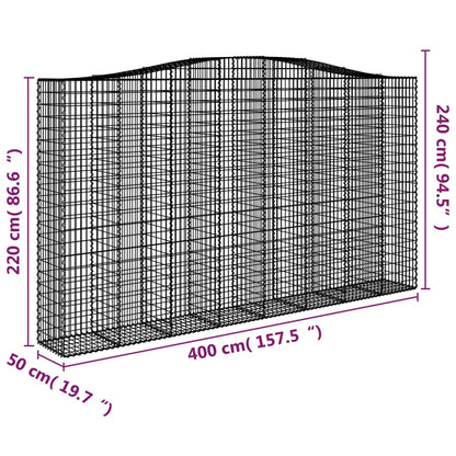 Schanskorven 6 st gewelfd 400x50x220/240 cm ijzer 6 400 x 50 x 220/240 cm