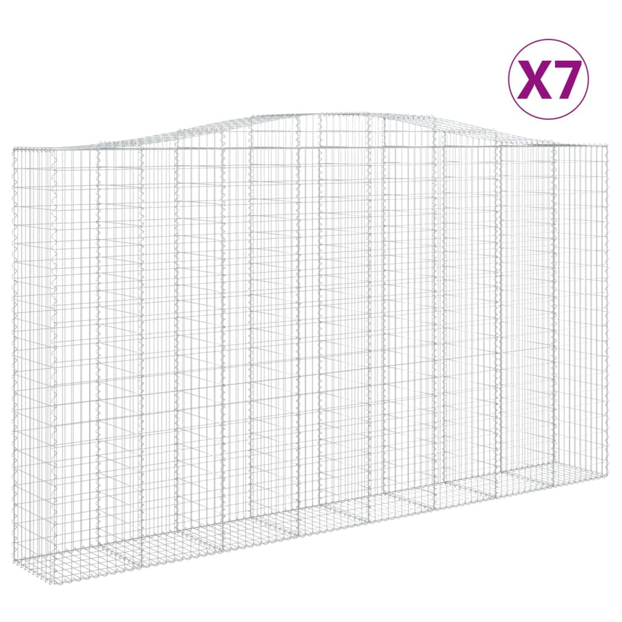 Schanskorven 7 st gewelfd 400x50x220/240 cm ijzer 7 400 x 50 x 220/240 cm