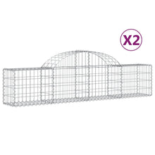 Schanskorven 2 st gewelfd 200x30x40/60 cm gegalvaniseerd ijzer 2 200 x 30 x 40/60 cm
