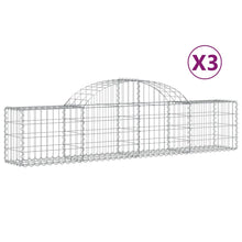 Schanskorven 3 st gewelfd 200x30x40/60 cm gegalvaniseerd ijzer 3 200 x 30 x 40/60 cm