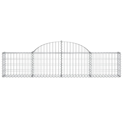 Schanskorven 3 st gewelfd 200x30x40/60 cm gegalvaniseerd ijzer 3 200 x 30 x 40/60 cm