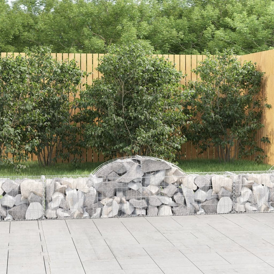 Schanskorven 3 st gewelfd 200x30x40/60 cm gegalvaniseerd ijzer 3 200 x 30 x 40/60 cm