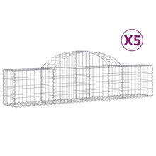 Schanskorven 5 st gewelfd 200x30x40/60 cm gegalvaniseerd ijzer 5 200 x 30 x 40/60 cm