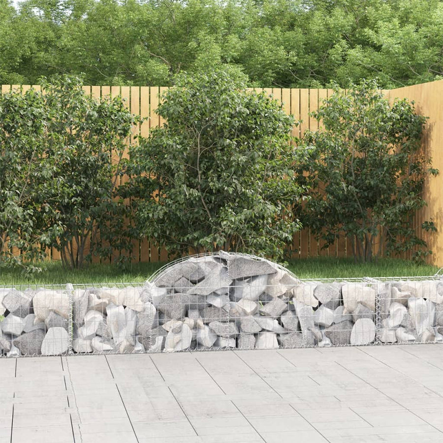 Schanskorven 5 st gewelfd 200x30x40/60 cm gegalvaniseerd ijzer 5 200 x 30 x 40/60 cm
