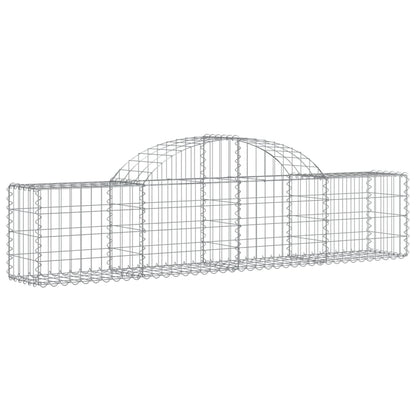 Schanskorven 7 st gewelfd 200x30x40/60 cm gegalvaniseerd ijzer 7 200 x 30 x 40/60 cm