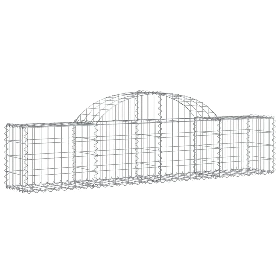 Schanskorven 7 st gewelfd 200x30x40/60 cm gegalvaniseerd ijzer 7 200 x 30 x 40/60 cm