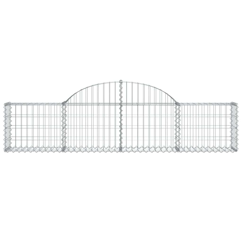 Schanskorven 7 st gewelfd 200x30x40/60 cm gegalvaniseerd ijzer 7 200 x 30 x 40/60 cm