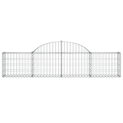 Schanskorven 7 st gewelfd 200x30x40/60 cm gegalvaniseerd ijzer 7 200 x 30 x 40/60 cm
